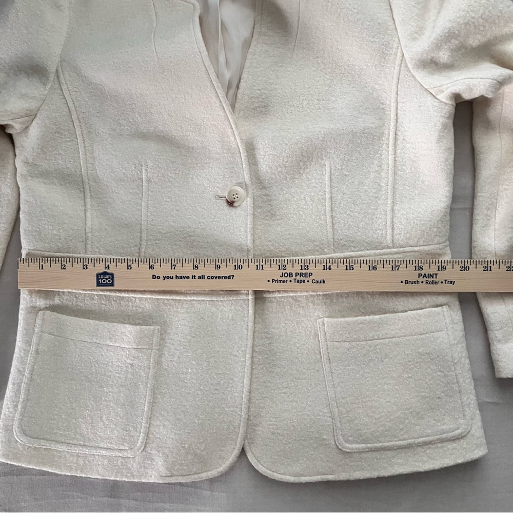 Talbots Cream Textured Two-Button Blazer - Picture 14 of 16